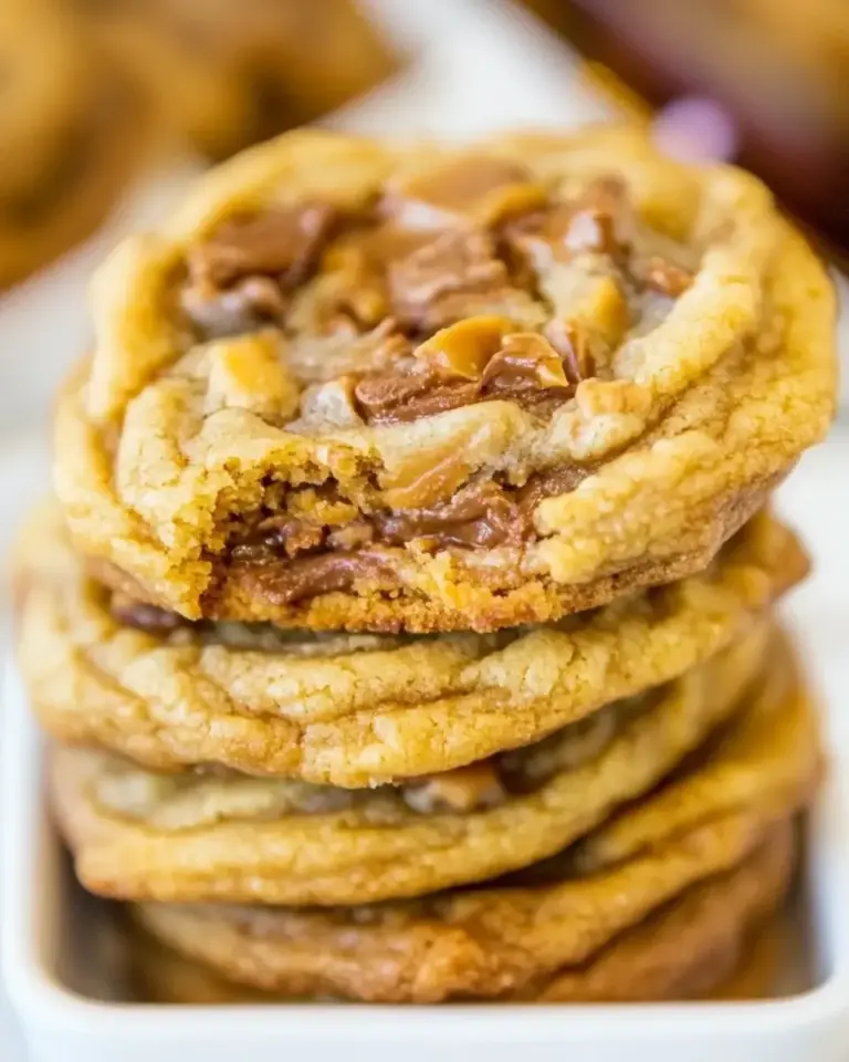 Homemade Soft and Chewy Toffee and Milk Chocolate Peanut Butter Cookies photo