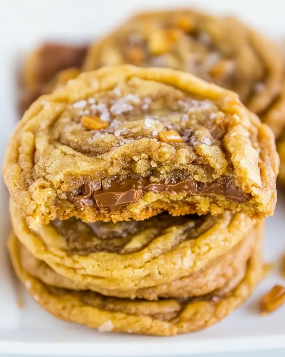 Easy Soft and Chewy Toffee and Milk Chocolate Peanut Butter Cookies shot