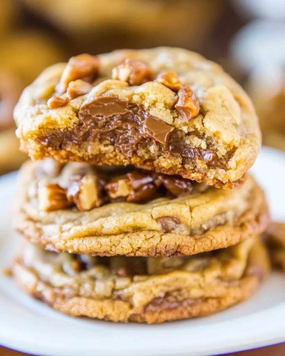 Delicious Soft and Chewy Toffee and Milk Chocolate Peanut Butter Cookies recipe image