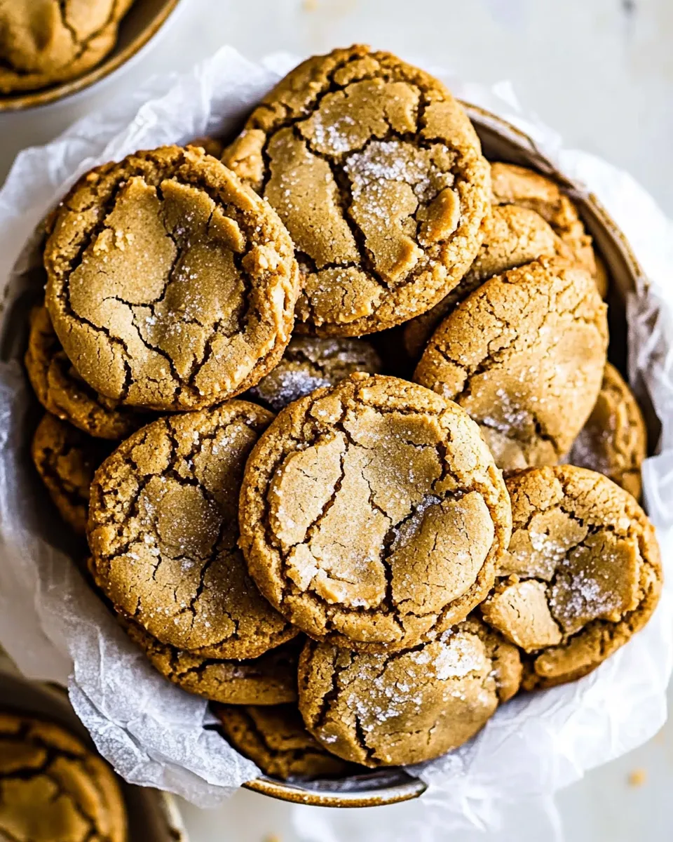 Simple Soft and Crinkly Brown Sugar Peanut Butter Cookies. image