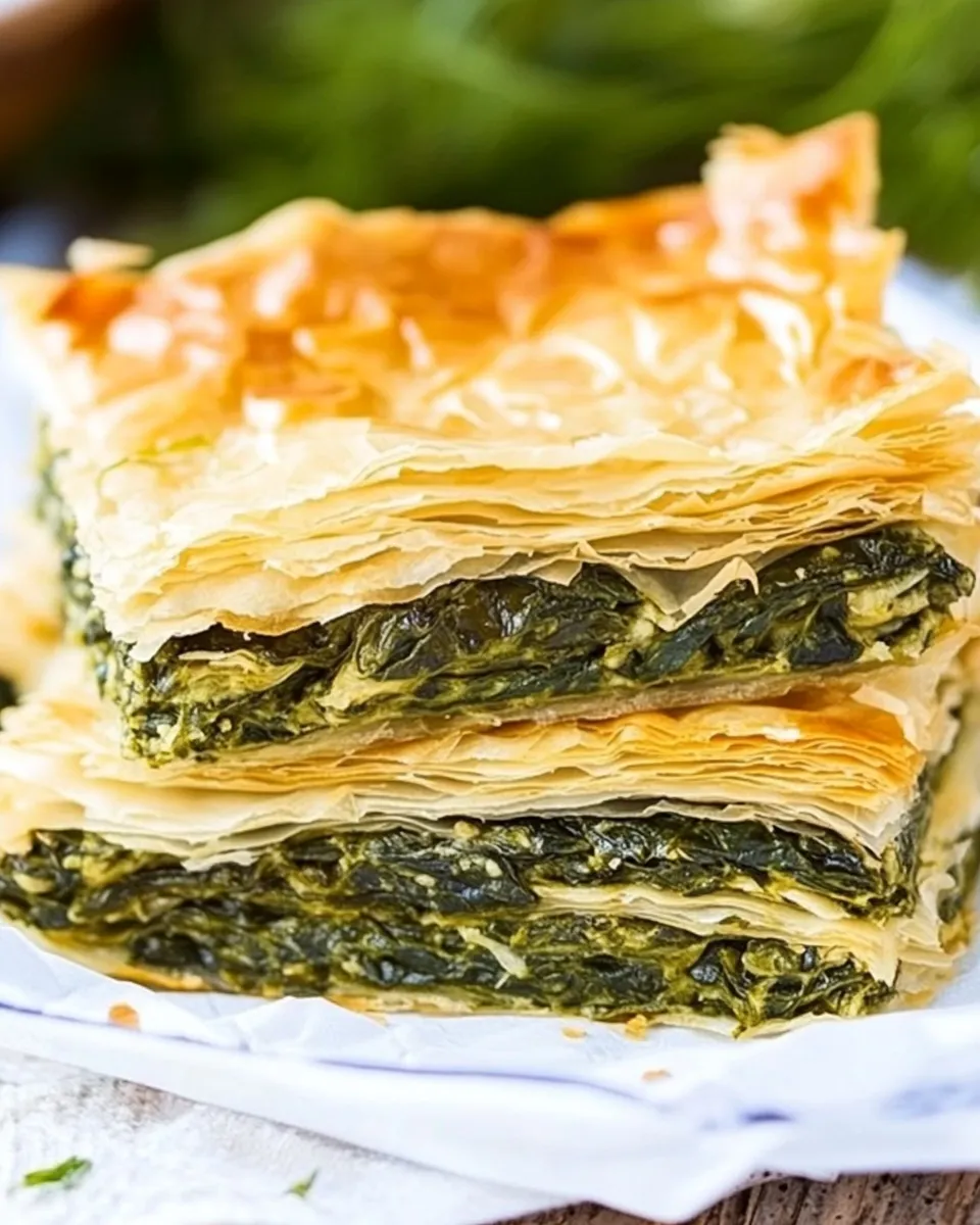 Homemade Spanakopita - Traditional Greek Spinach Pie photo