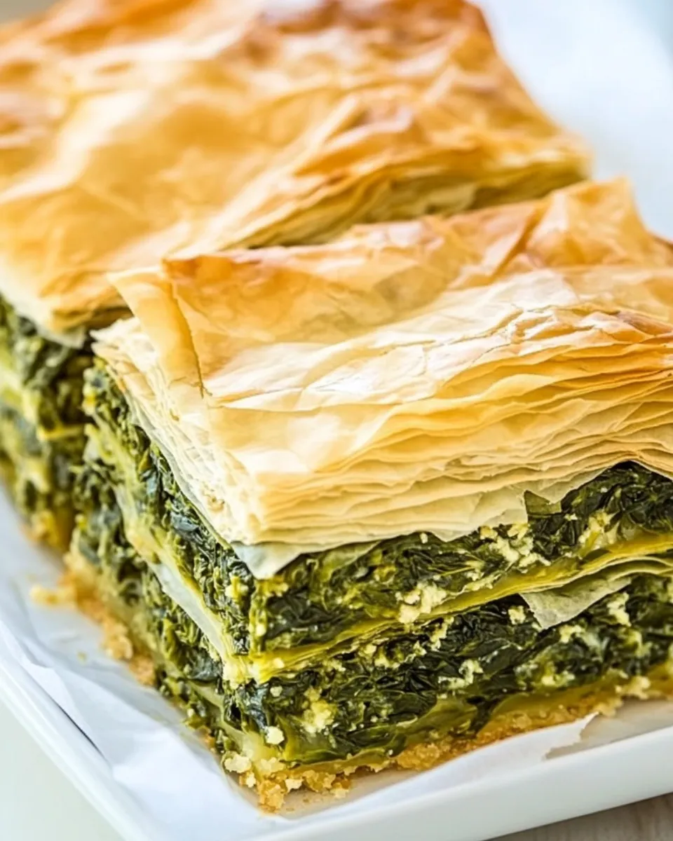 Easy Spanakopita - Traditional Greek Spinach Pie shot
