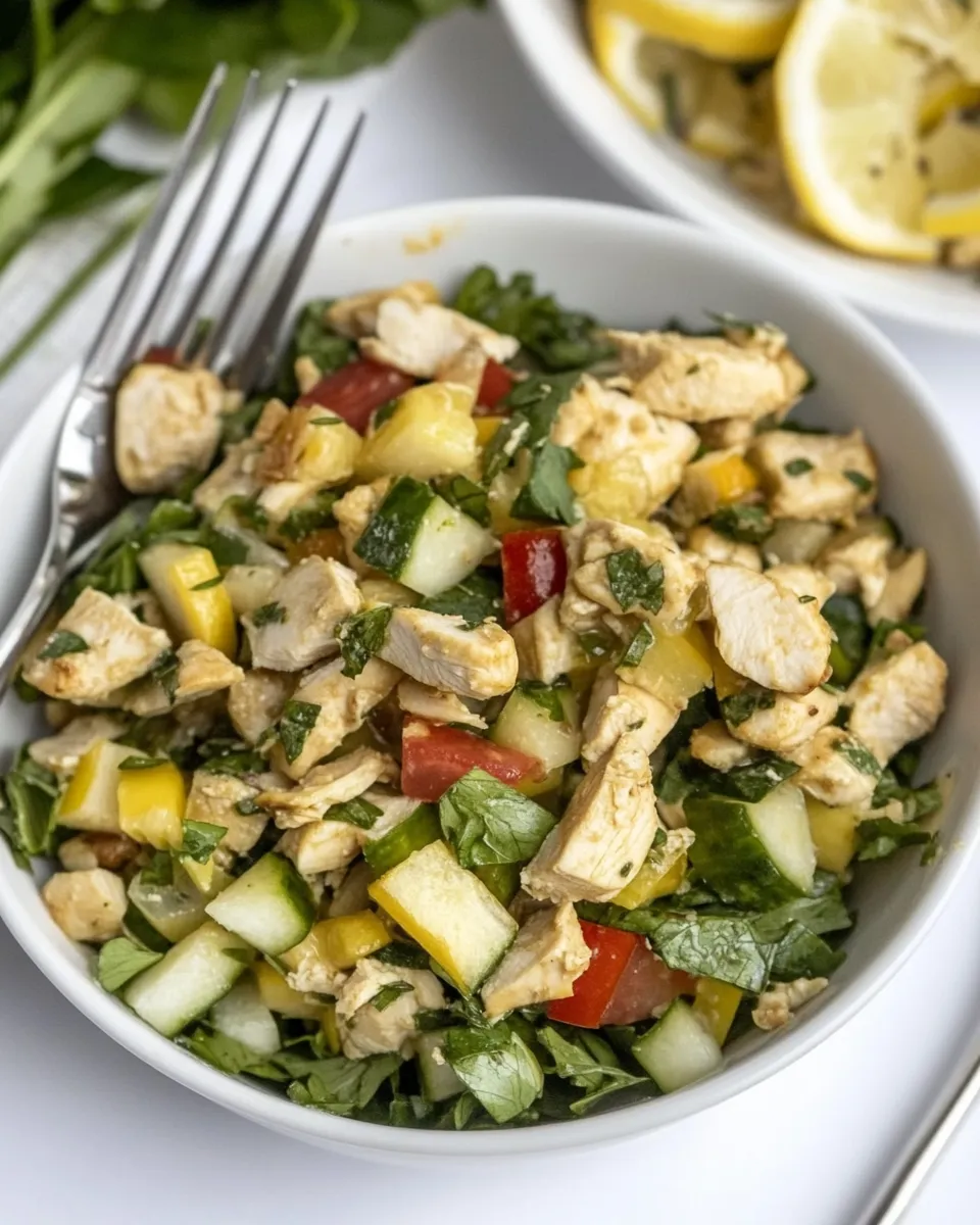 Homemade Spicy Chicken Salad with Ginger and Lemon photo