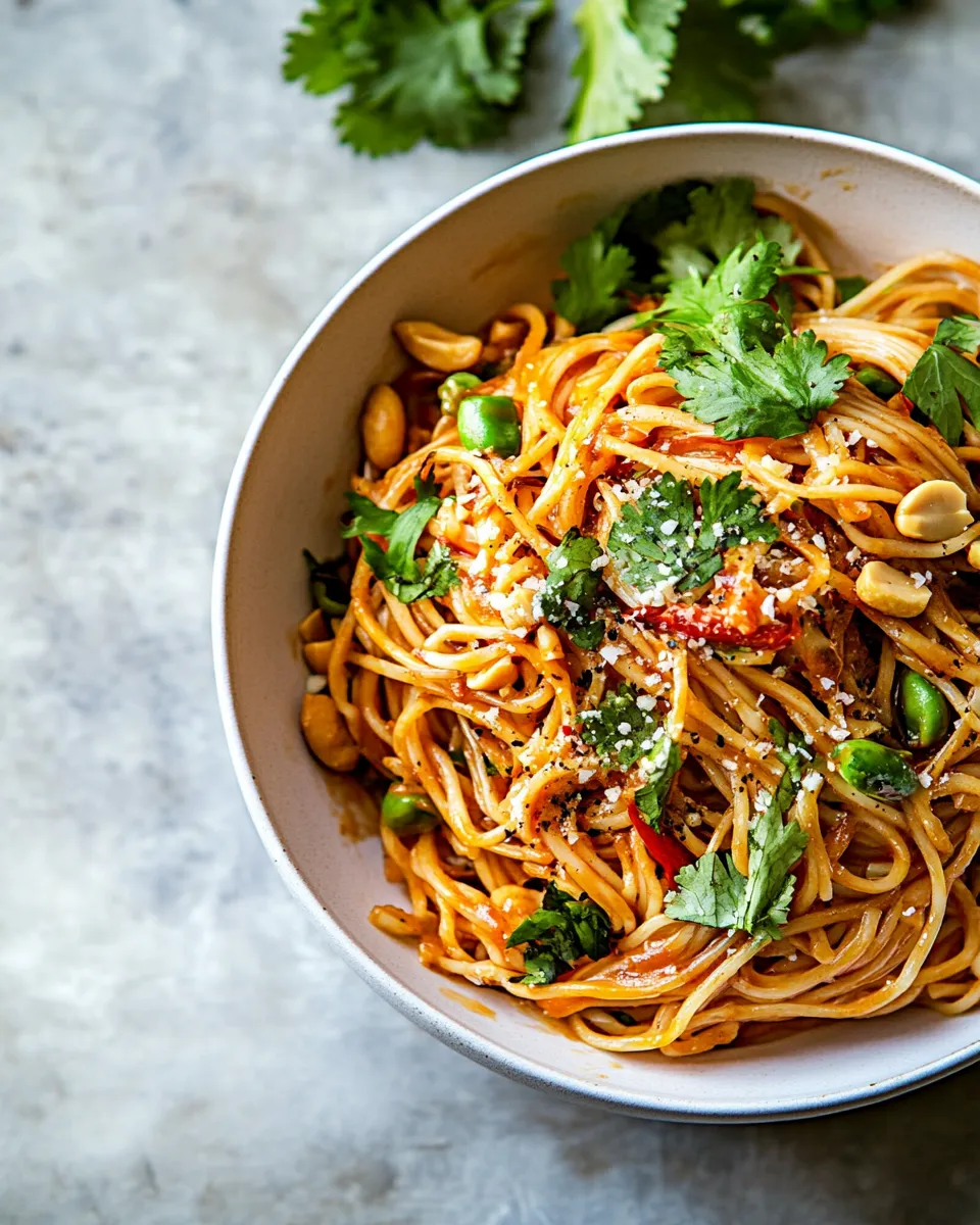 Amazing Spicy Peanut Noodles with Chili Garlic Oil. recipe photo