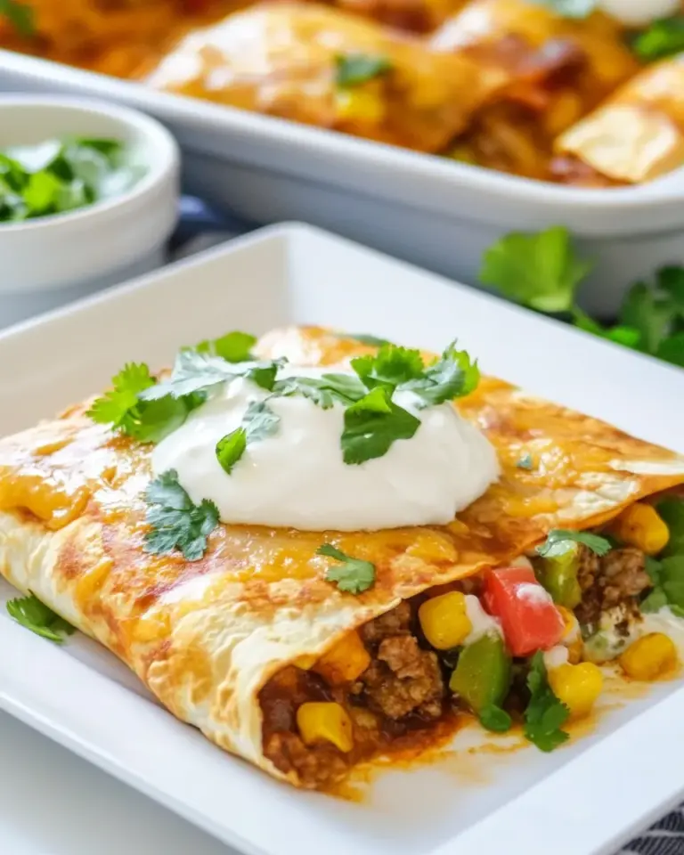 Homemade Spicy Sausage Breakfast Enchiladas photo