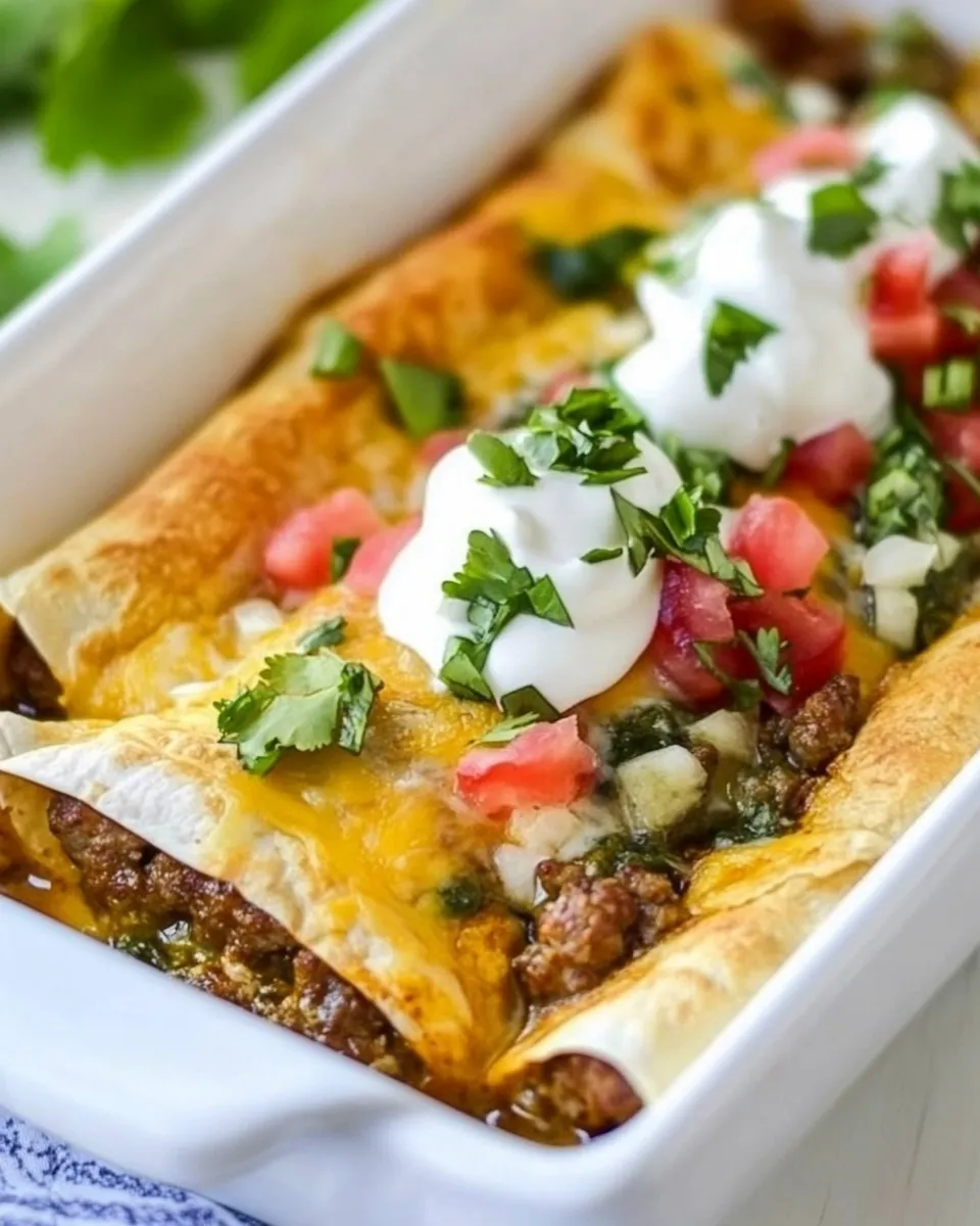 Delicious Spicy Sausage Breakfast Enchiladas shot