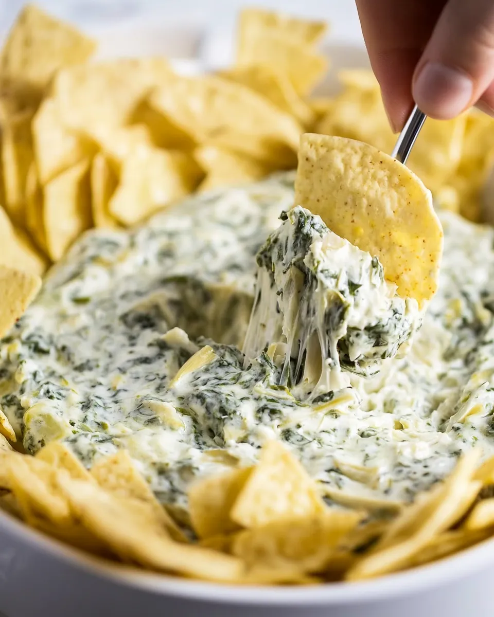 Easy Spinach Artichoke Dip Recipe shot
