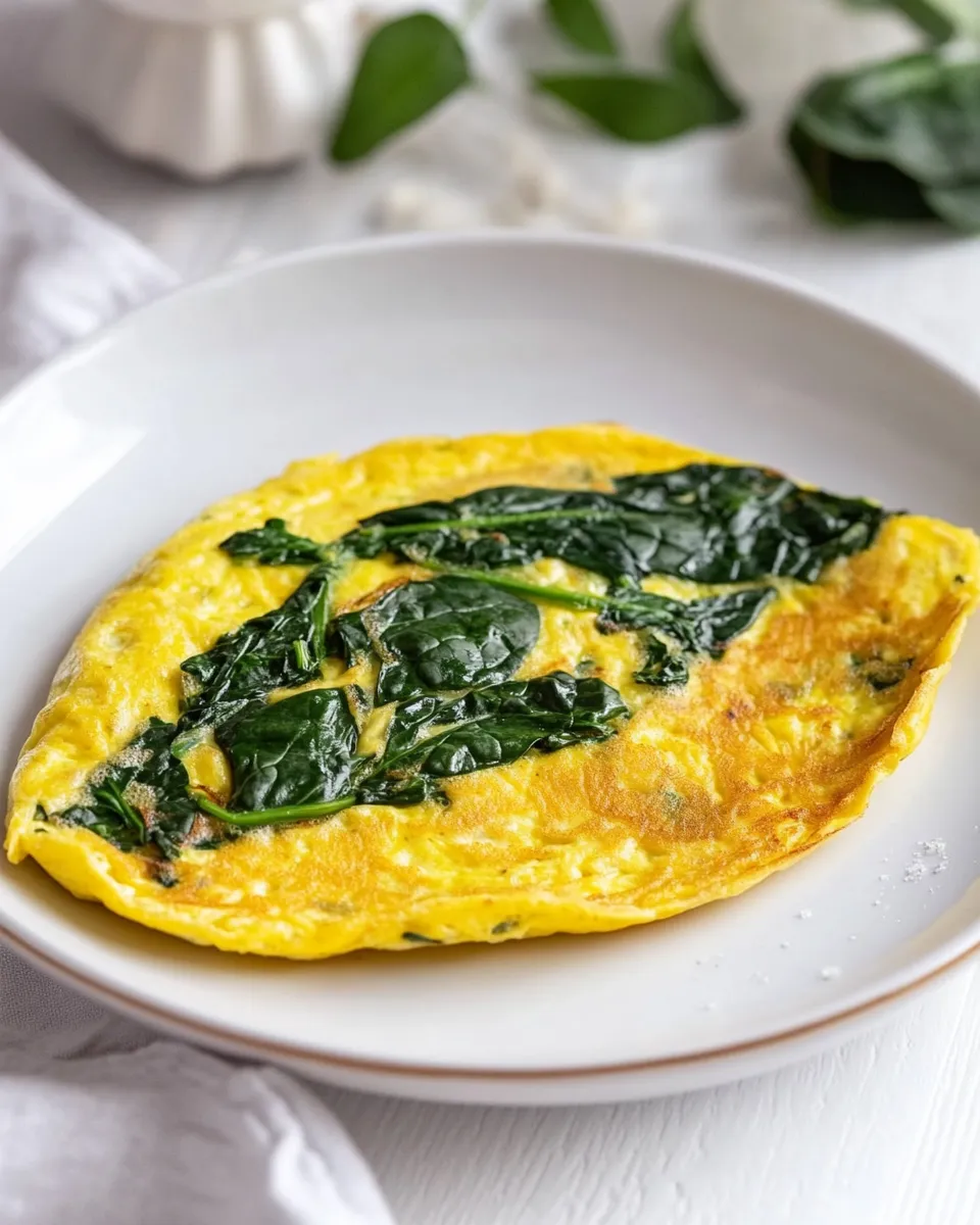 Delicious Spinach Omelet shot