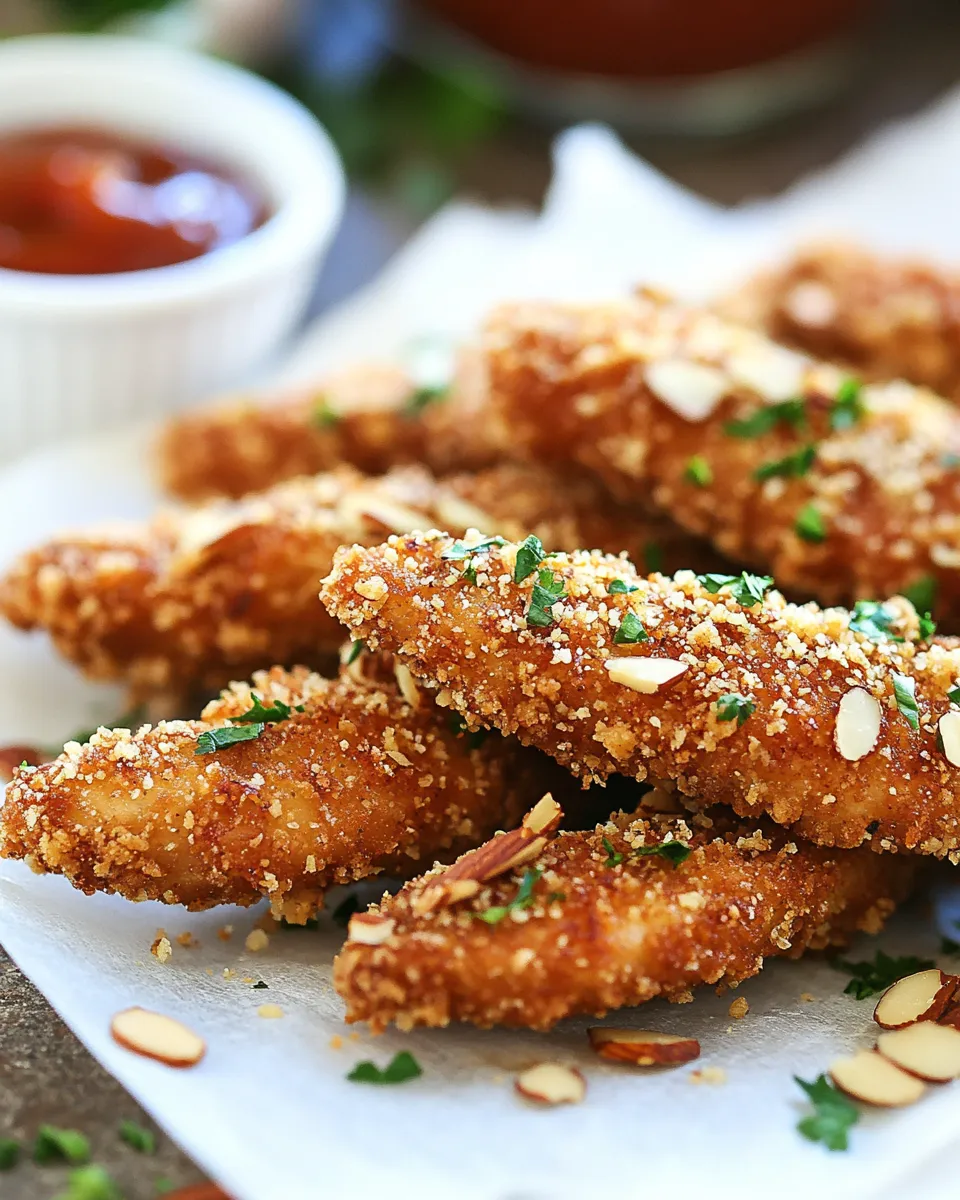 Delicious Sriracha Almond Crusted Chicken Strips recipe photo