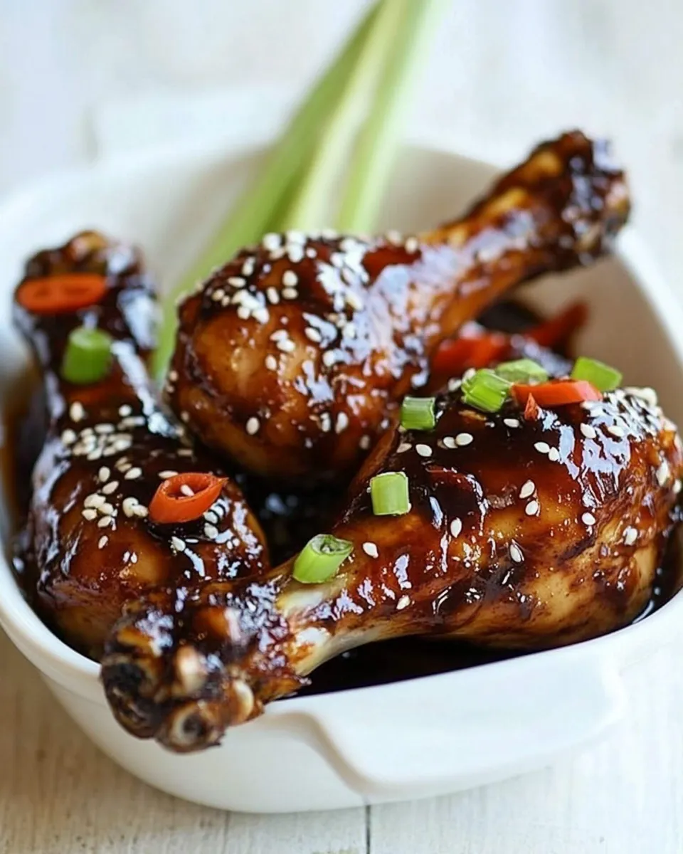 Delicious Sticky Chicken Drumsticks shot