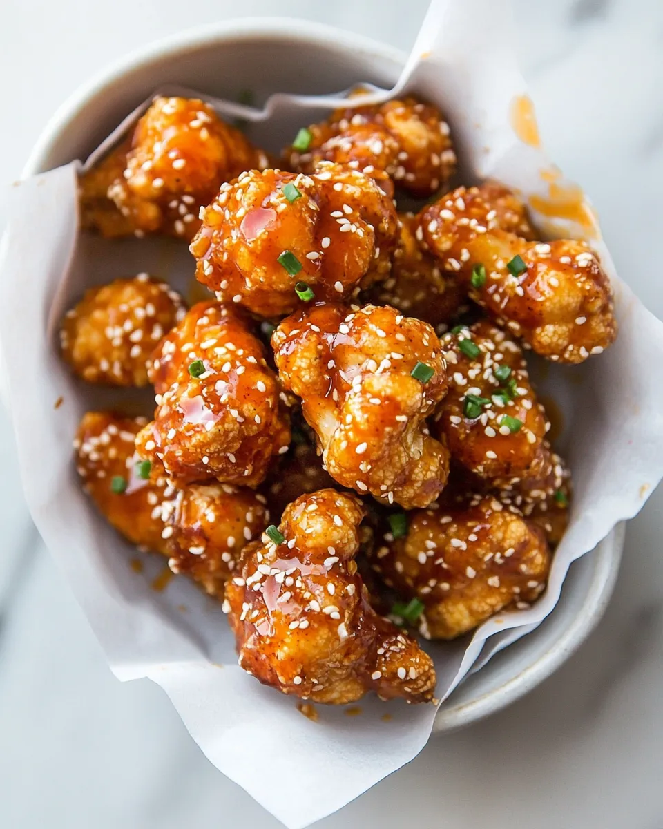 Best Sticky Honey Sriracha Cauliflower Wings (Baked or Fried) recipe photo