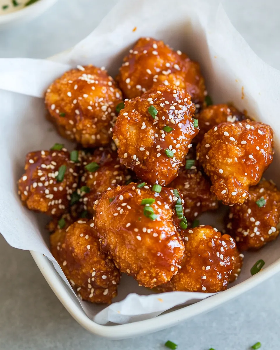 Easy Sticky Honey Sriracha Cauliflower Wings (Baked or Fried) dish photo