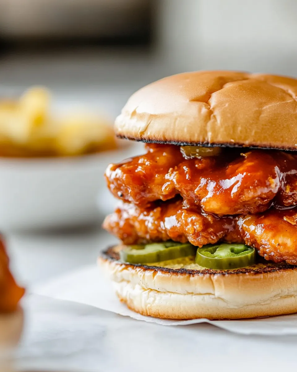 Quick Sticky Sweet Chili Fried Chicken Sandwiches recipe photo