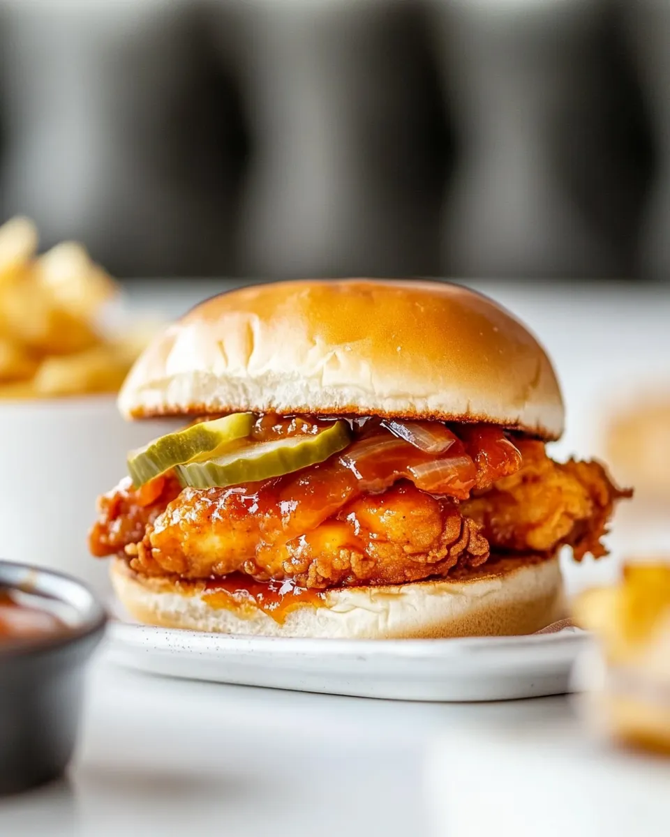 Best Sticky Sweet Chili Fried Chicken Sandwiches dish photo