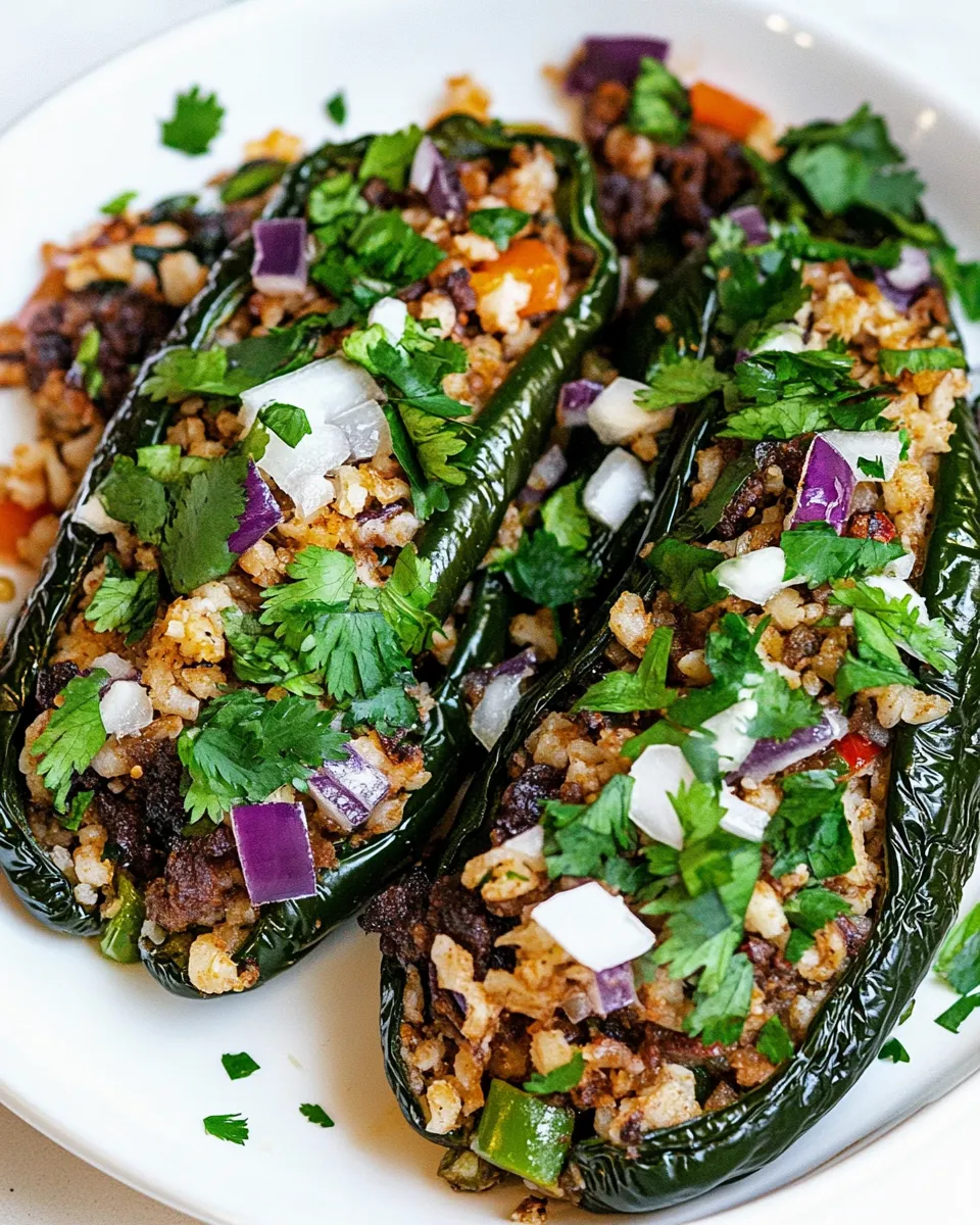 Healthy Stuffed Poblano Peppers dish photo