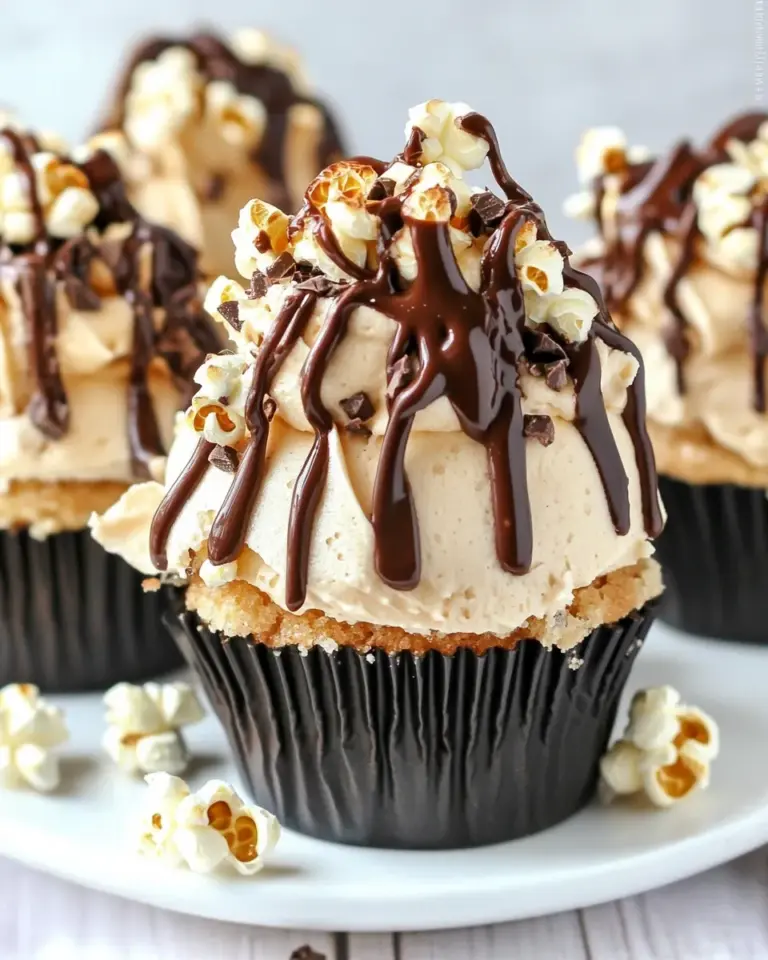 Homemade Sugared Brown Butter Vanilla Bean Popcorn Chocolate Cupcakes photo