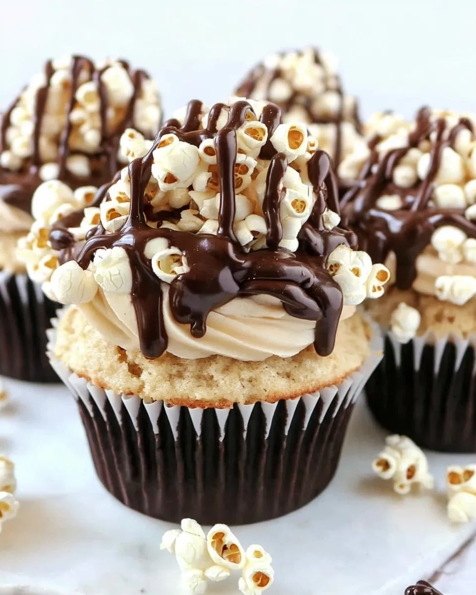 Delicious Sugared Brown Butter Vanilla Bean Popcorn Chocolate Cupcakes image