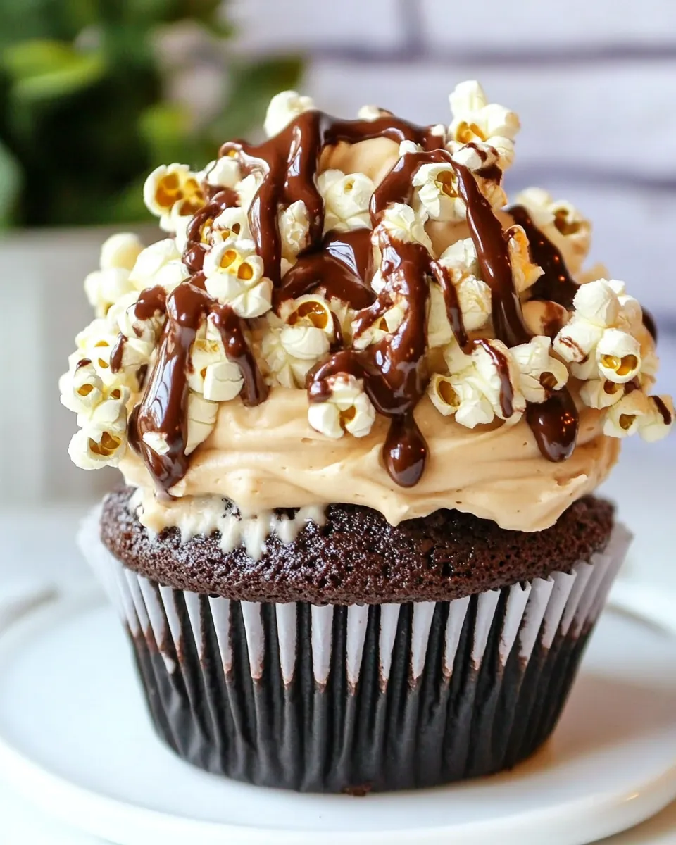 Fantastic Sugared Brown Butter Vanilla Bean Popcorn Chocolate Cupcakes shot