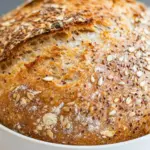 Homemade Sunflower and Flax Seeds Whole Wheat Cast Iron Bread photo