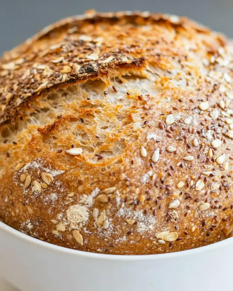 Homemade Sunflower and Flax Seeds Whole Wheat Cast Iron Bread photo