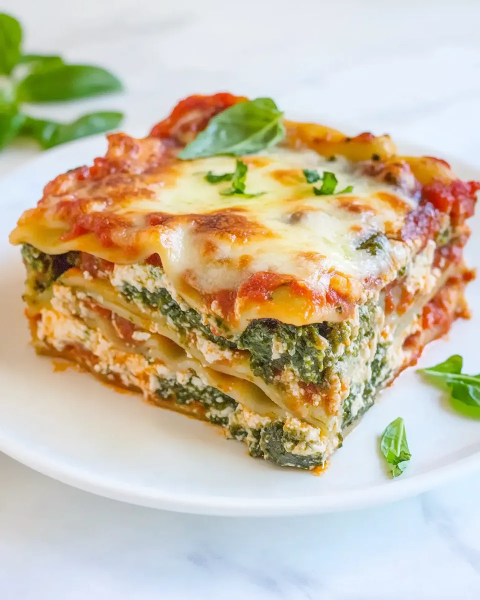 Delicious Super Fast Spinach, Pesto and Cheese Lasagna image