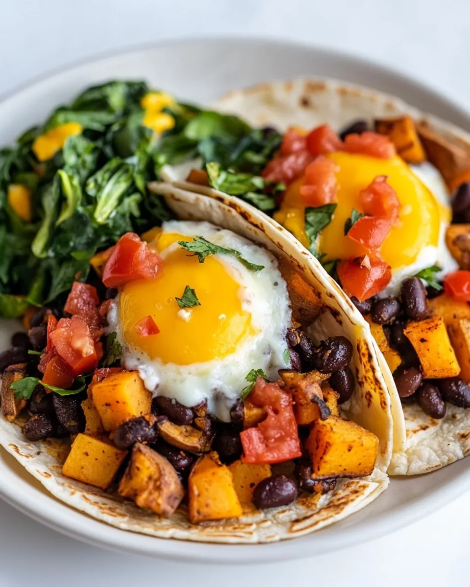 Tasty Sweet Potato Black Bean Breakfast Tacos dish photo