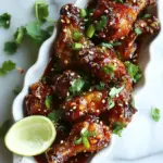 Homemade Sweet and Sour Sticky Thai Boneless Oven Baked Chicken Wings photo