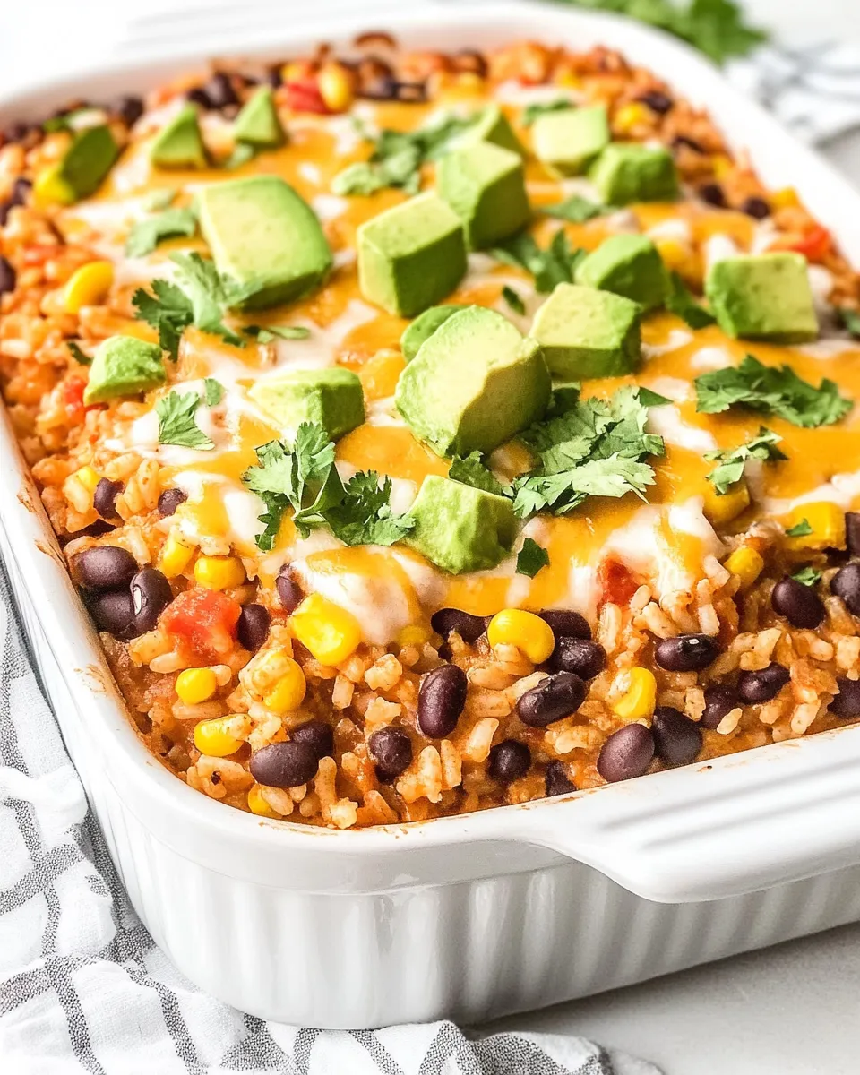 Delicious Taco Black Bean & Rice Casserole shot