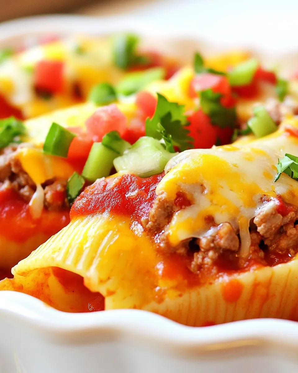 Quick Taco Stuffed Pasta Shells Recipe shot
