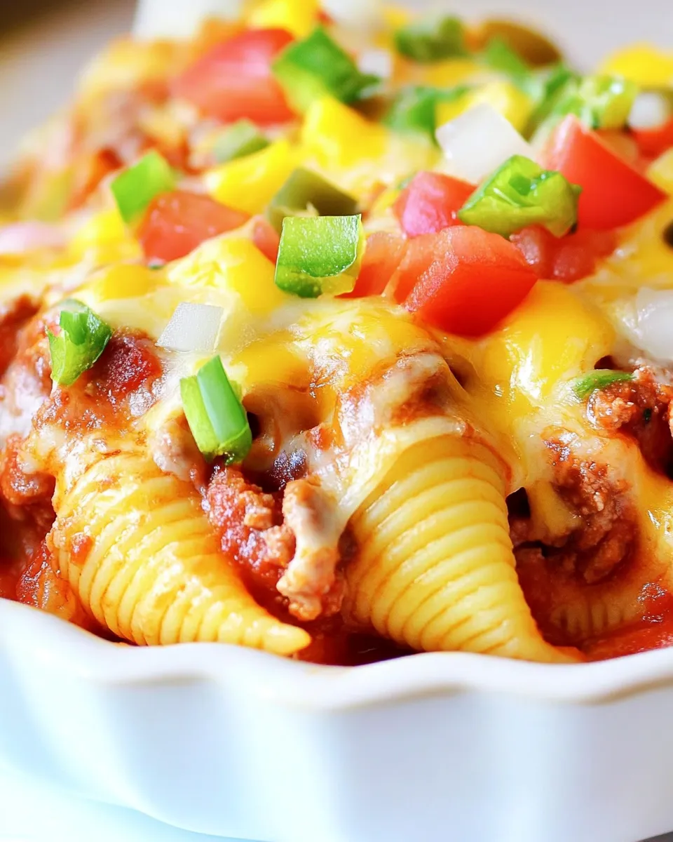 Homemade Taco Stuffed Pasta Shells Recipe dish photo
