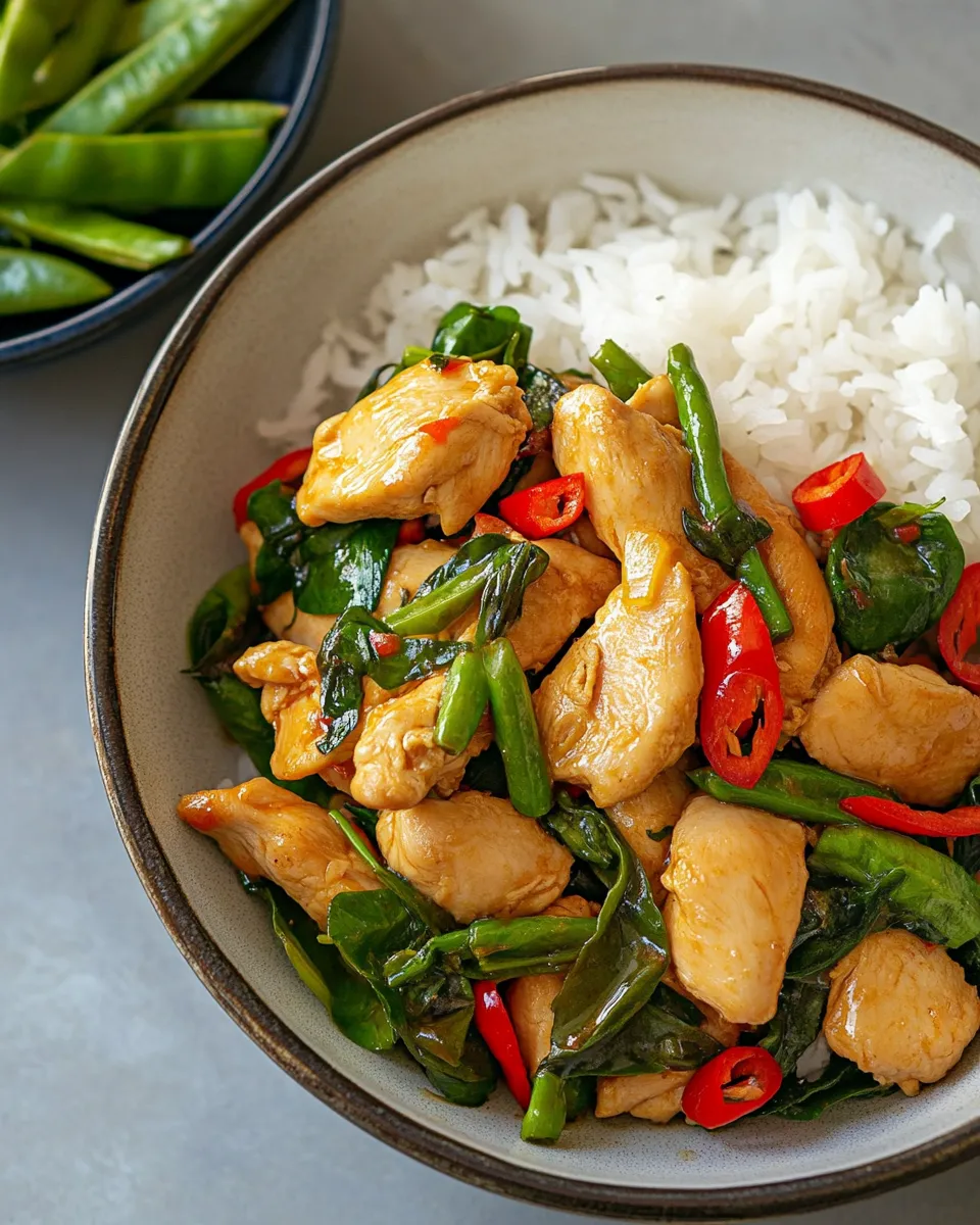 Easy Thai Basil Chicken Recipe shot