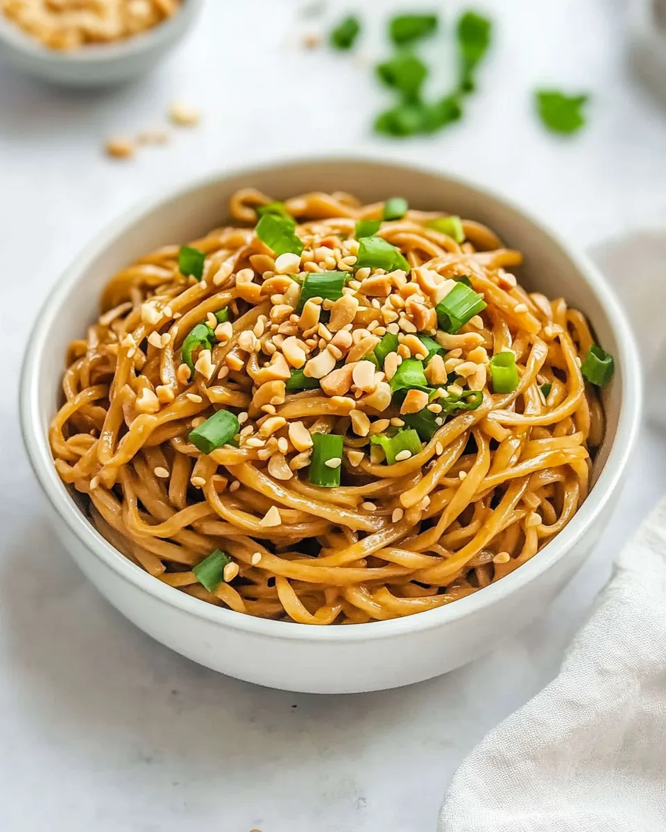 Easy Thai Peanut Sesame Noodles food shot