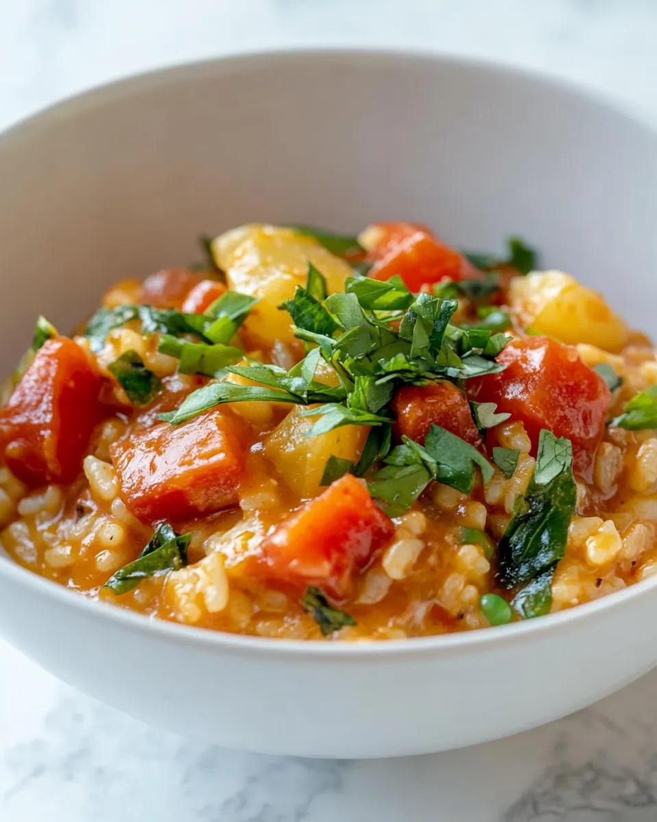 Easy Thai Red Curry Risotto food shot