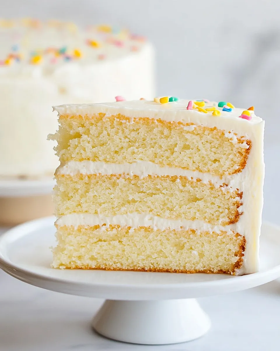 Delicious The Absolute Best White Cake shot