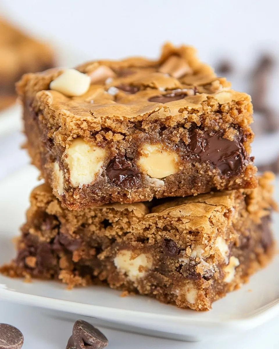 Classic Thick and Chewy Triple Chocolate Peanut Butter Blondies image