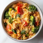 Homemade Tomato Orzo with Chicken Sausage and Broccoli recipe photo
