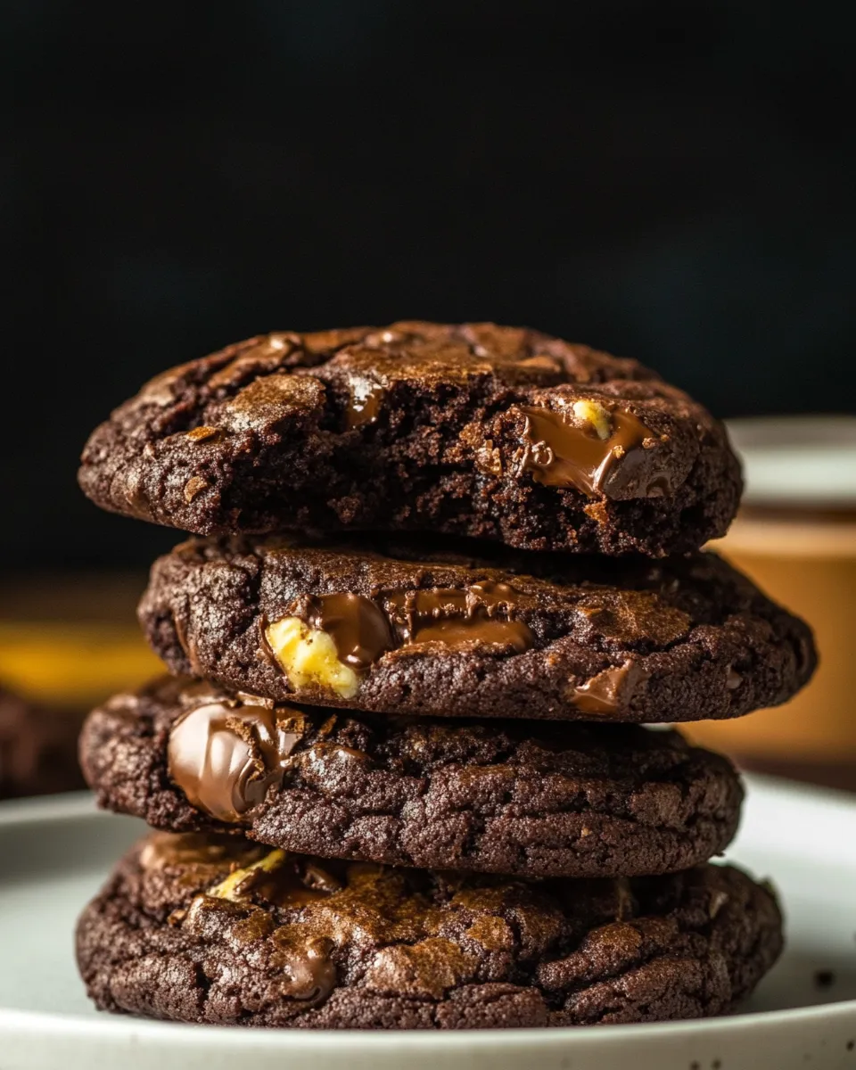 Delicious Triple Chocolate Brownie Cookies shot