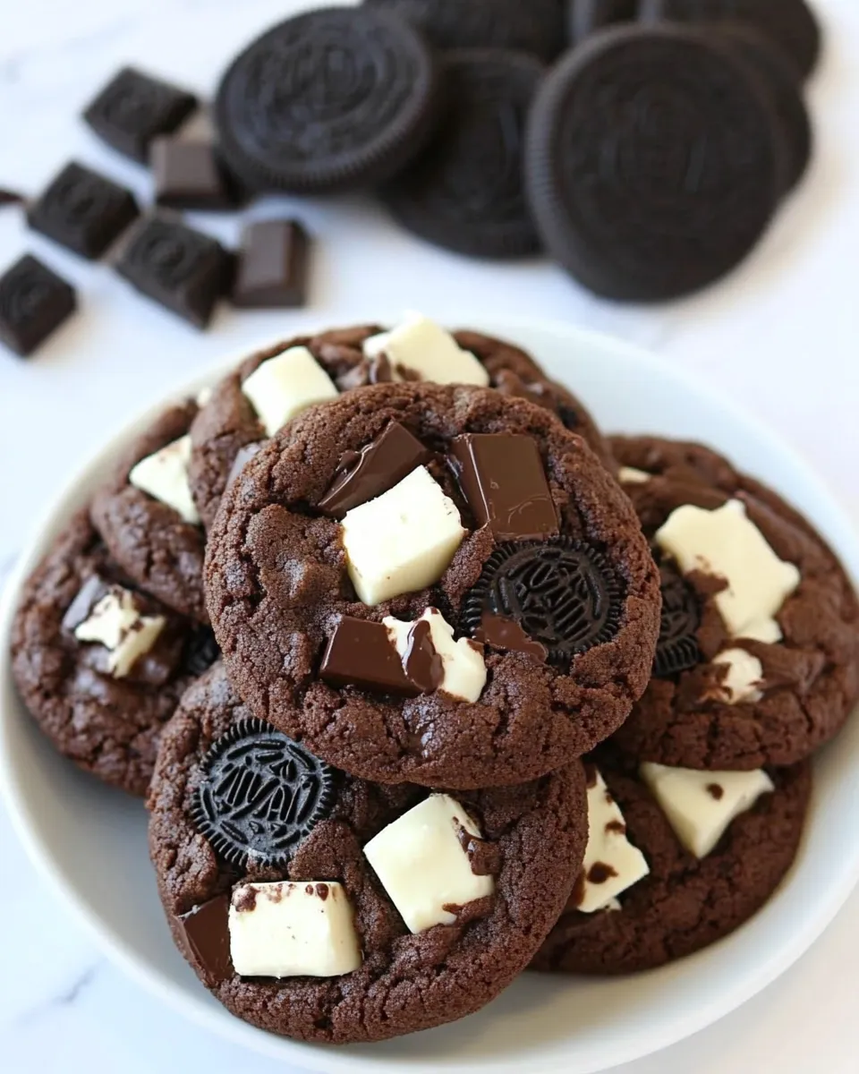 Homemade Triple Chocolate Oreo Chunk Cookies photo