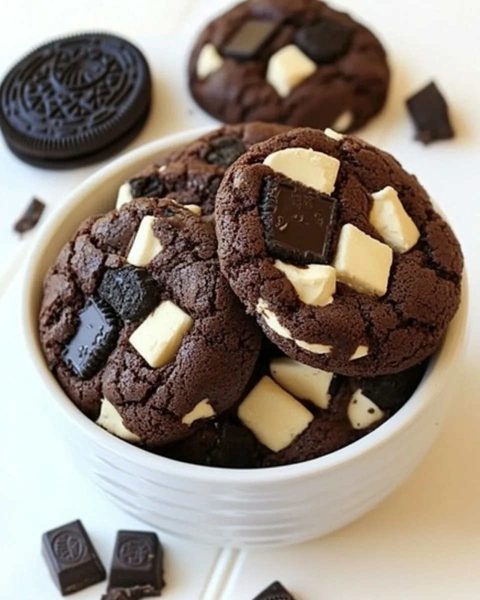 Easy Triple Chocolate Oreo Chunk Cookies recipe photo