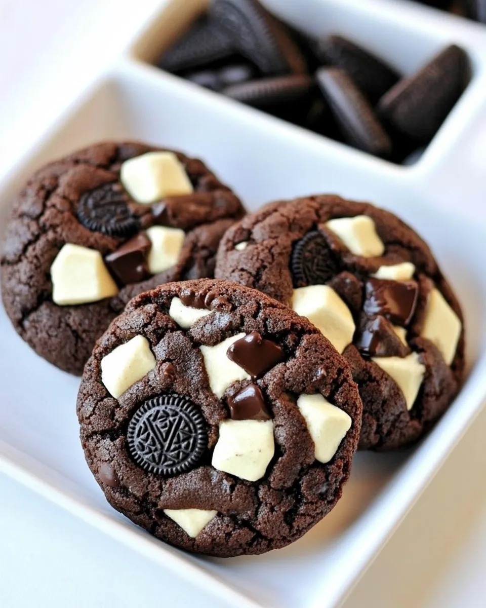 Delicious Triple Chocolate Oreo Chunk Cookies shot