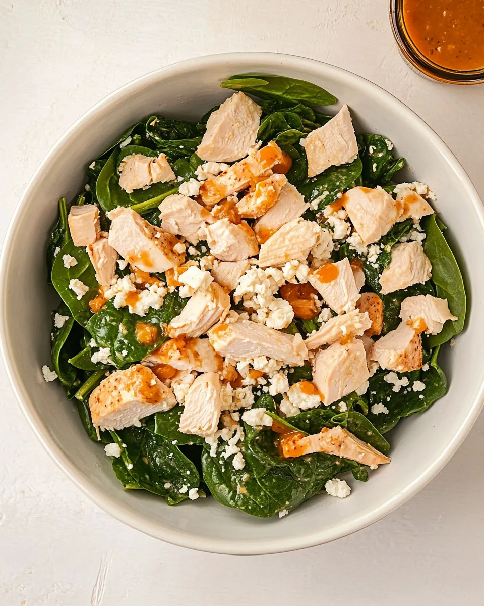 Easy Turkey Spinach Salad with Chutney Vinaigrette photo