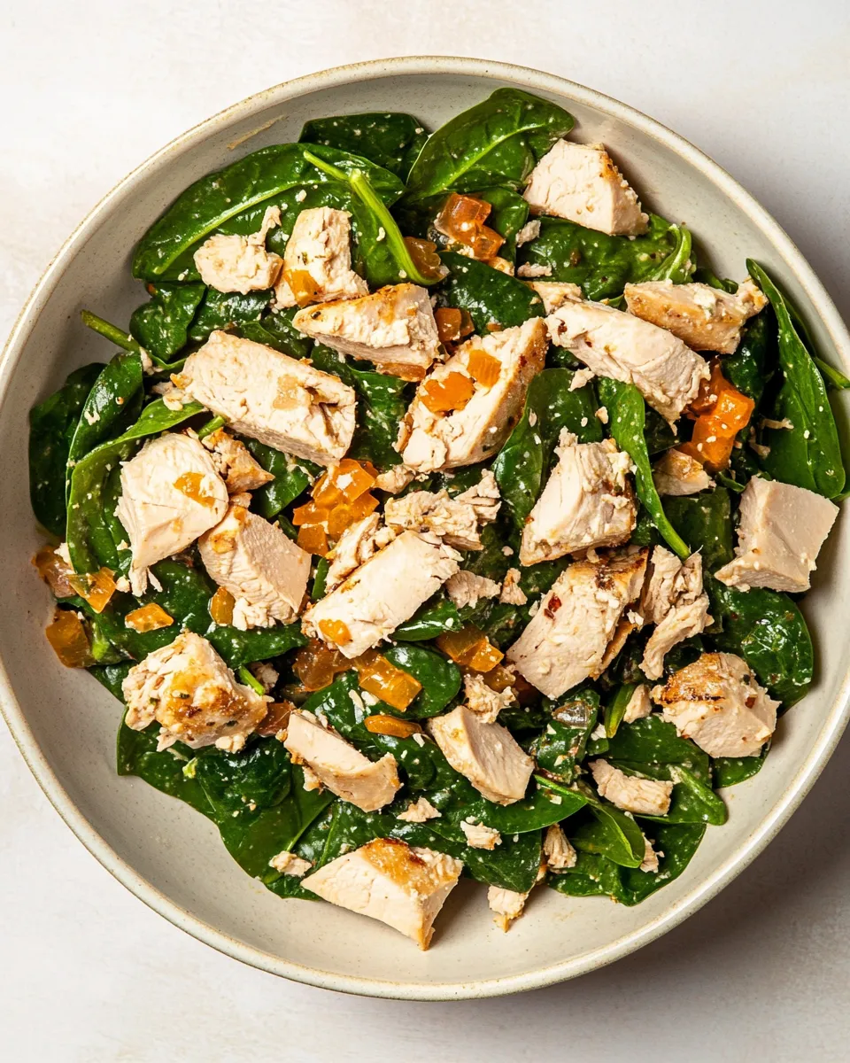 Healthy Turkey Spinach Salad with Chutney Vinaigrette recipe photo