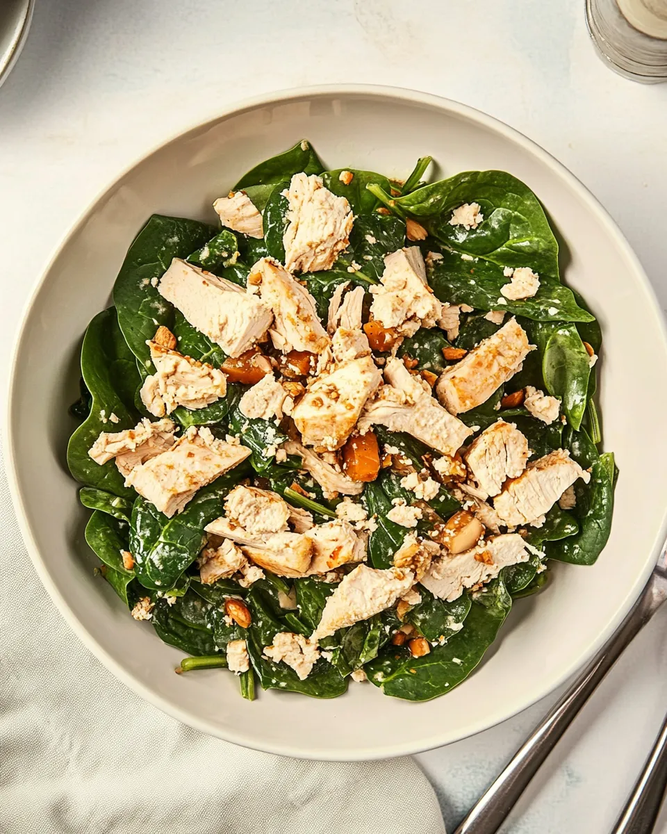 Fresh Turkey Spinach Salad with Chutney Vinaigrette shot