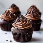 Homemade Ultimate Chocolate Cupcakes with Chocolate Cloud Frosting photo