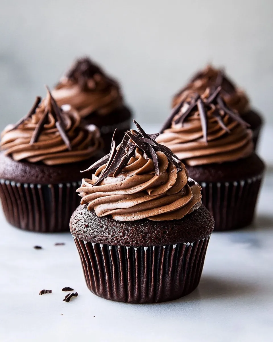 Homemade Ultimate Chocolate Cupcakes with Chocolate Cloud Frosting photo