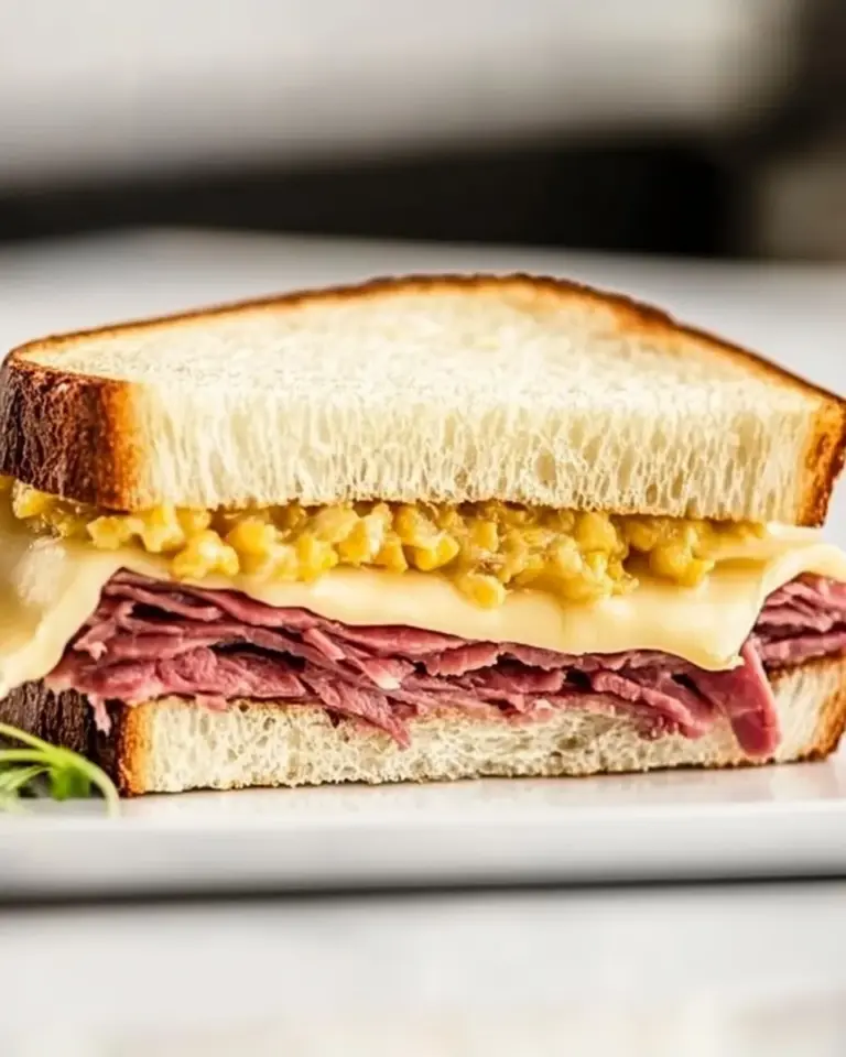 Homemade Ultimate Corned Beef Breakfast Sandwich Recipe with Swiss Cheese photo