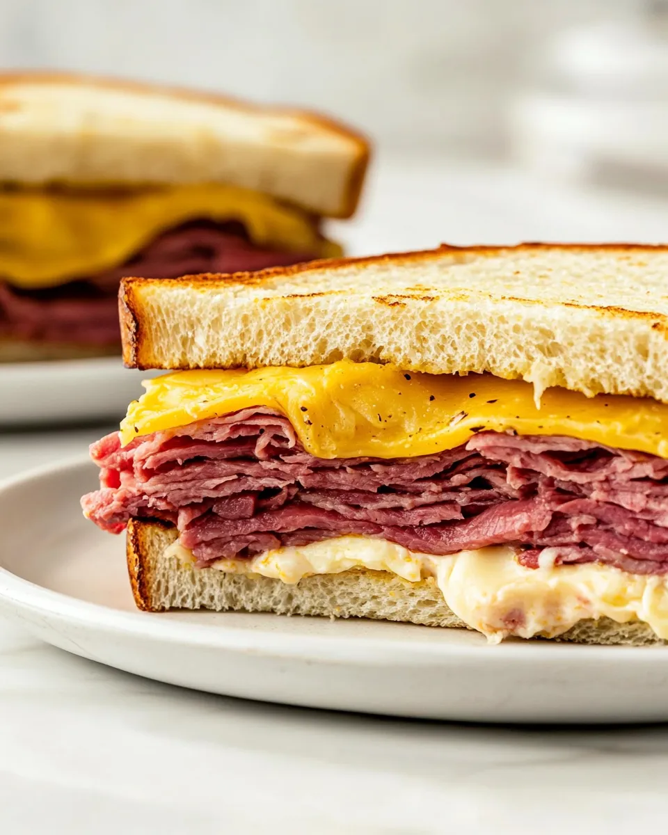 Classic Ultimate Corned Beef Breakfast Sandwich Recipe with Swiss Cheese image
