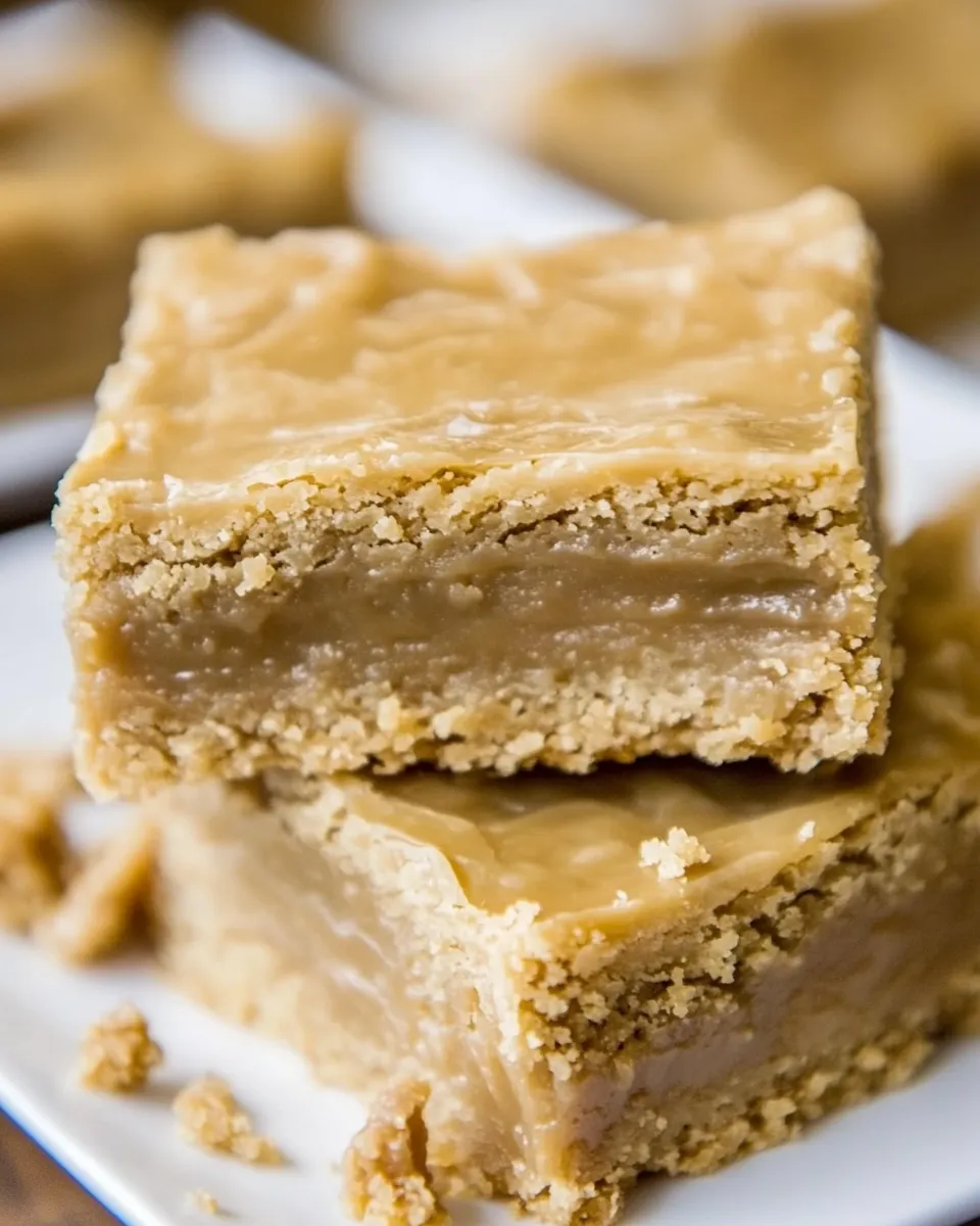 Delicious Vanilla Bean Caramel Blondies shot