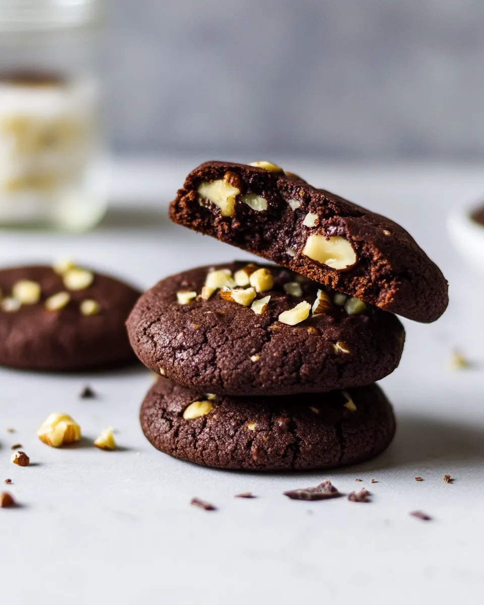 Delicious Vegan Chocolate-Walnut Brownie Cookies image