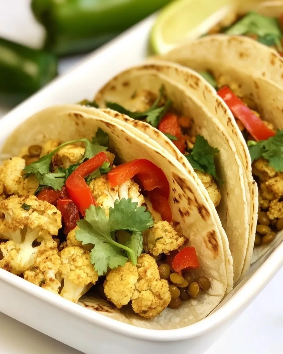 Homemade Vegan Lentil Cauliflower Tacos recipe photo